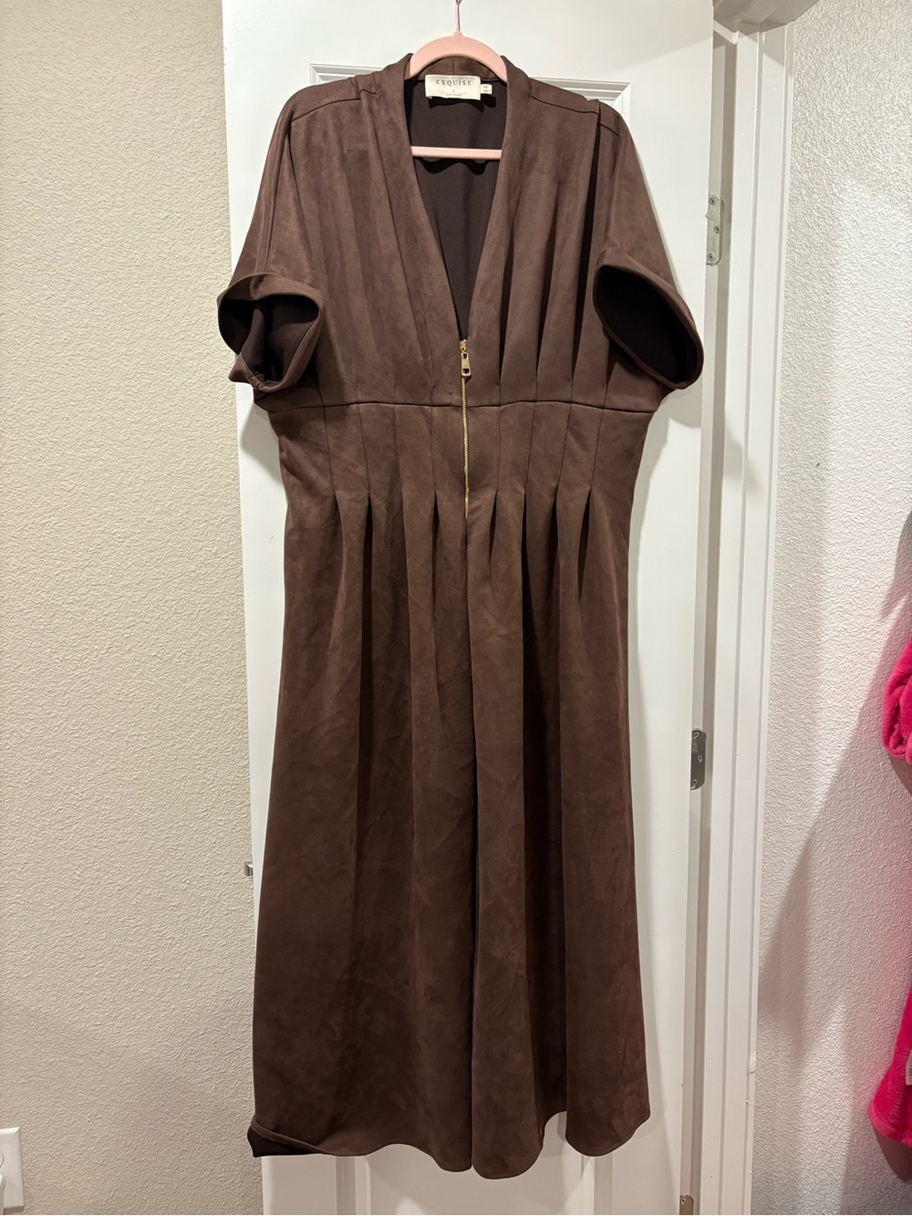 Anthropologie Brown Maxi Dress with Front Zip - Picture 13 of 14